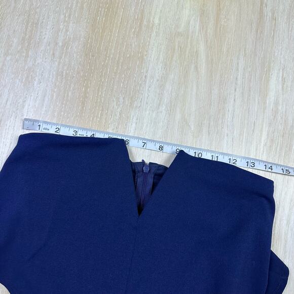 Lulus Power of Love Navy Blue V Neck Ruffle Strapless Wide Leg Jumpsuit Small - Picture 11 of 15